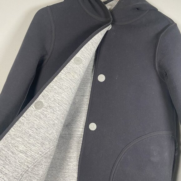 LULULEMON URBAN HORIZONS JACKET WOMENS Small REVERSIBLE HEATHERED GRAY BLACK - Picture 5 of 12